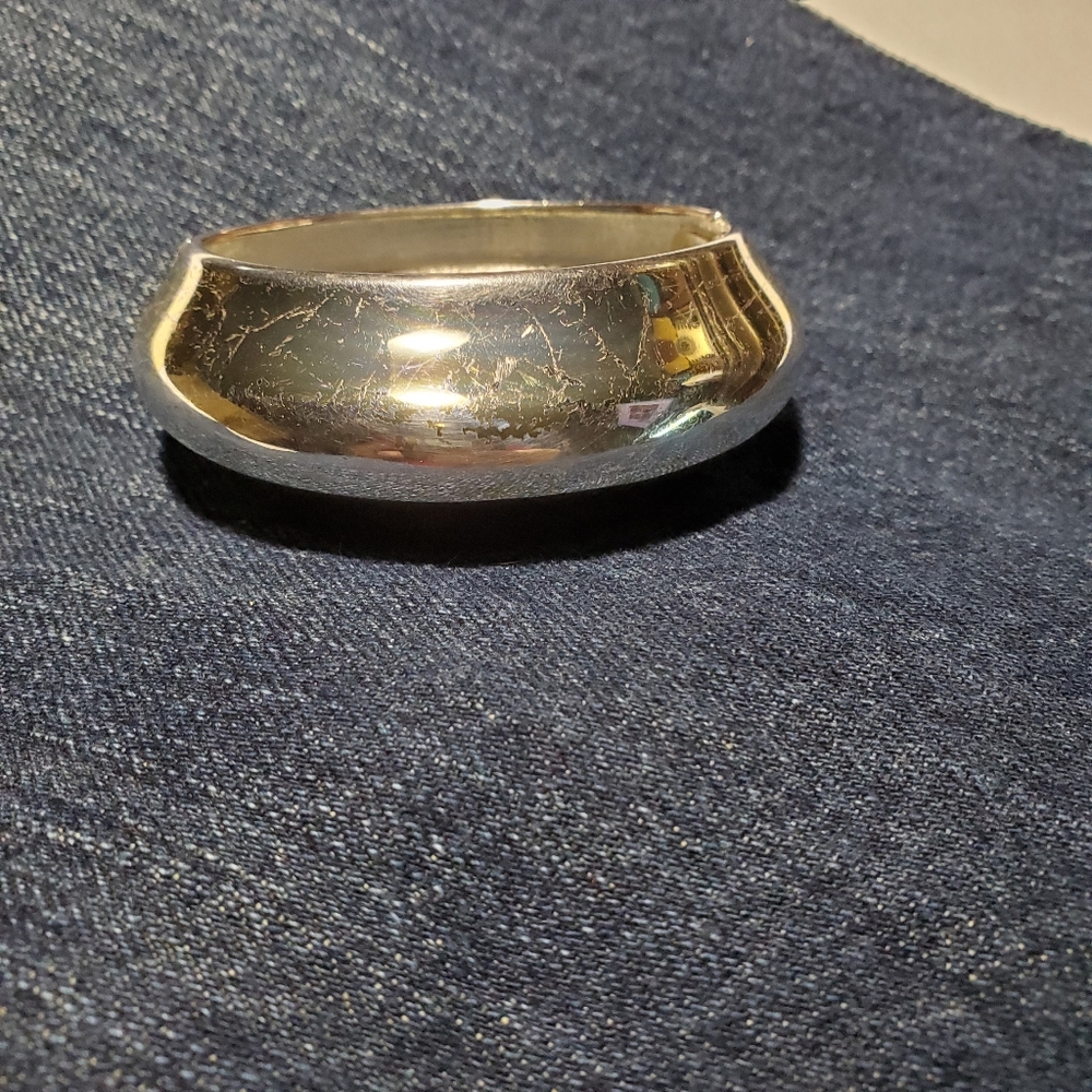 Vintage Silverplated Spring Hinge Chunky Cuff Bracelet For Small Wrist Heritage - Picture 6 of 8